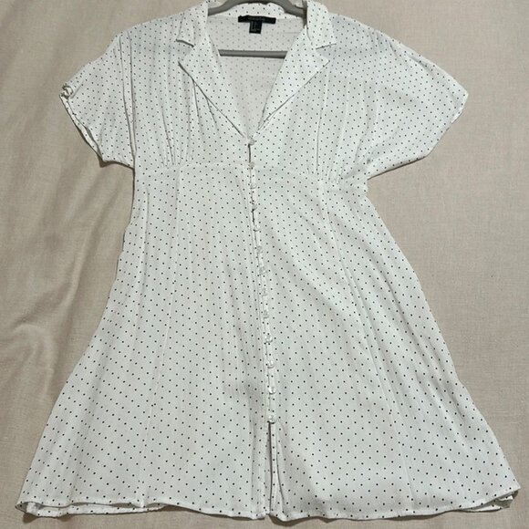 Forever 21 White Polka Dot Cover-Up Dress Size Large - Picture 2 of 6